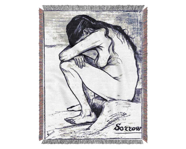 Van Gogh Sorrow Woven Blanket