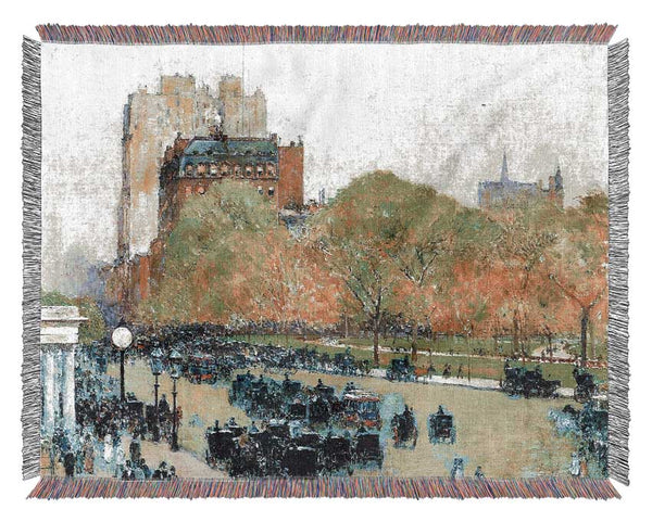 Hassam Spring Morning In The Heart Of The City Woven Blanket