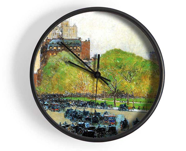 Hassam Spring Morning In The Heart Of The City Clock - Wallart-Direct UK