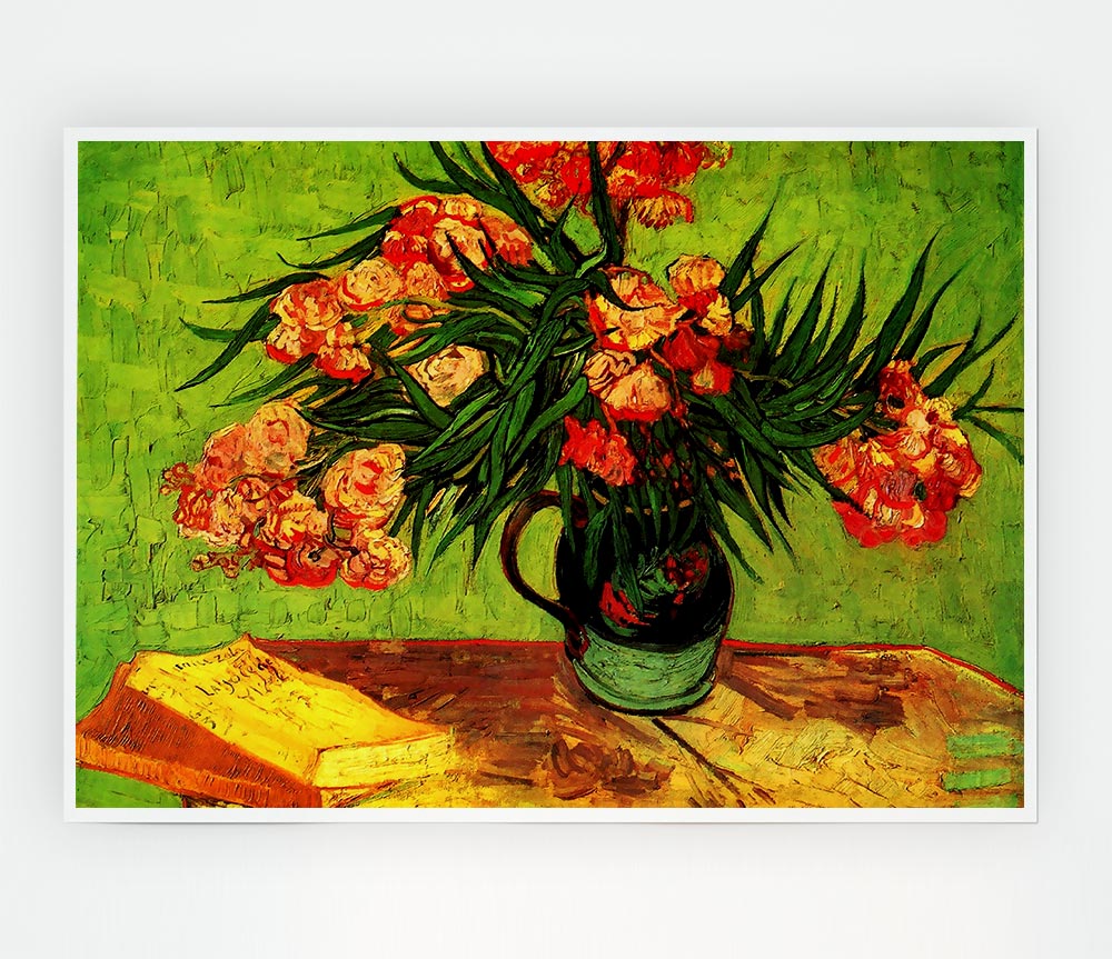 Van Gogh Still Life Vase With Oleanders And Books Print Poster Wall Art