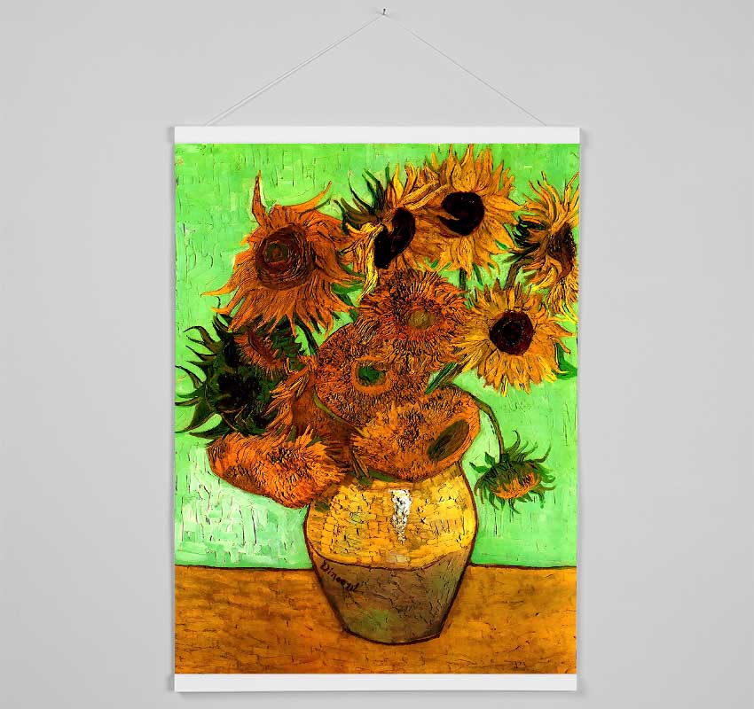 Van Gogh Still Life Vase With Twelve Sunflowers 2 Hanging Poster - Wallart-Direct UK