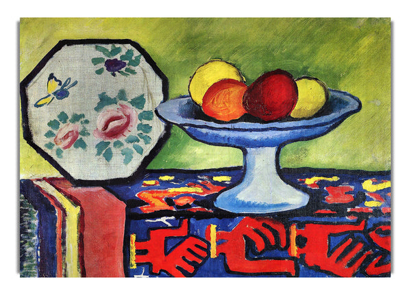 Still Life With Apple Peel And A Japanese Fan By August Macke