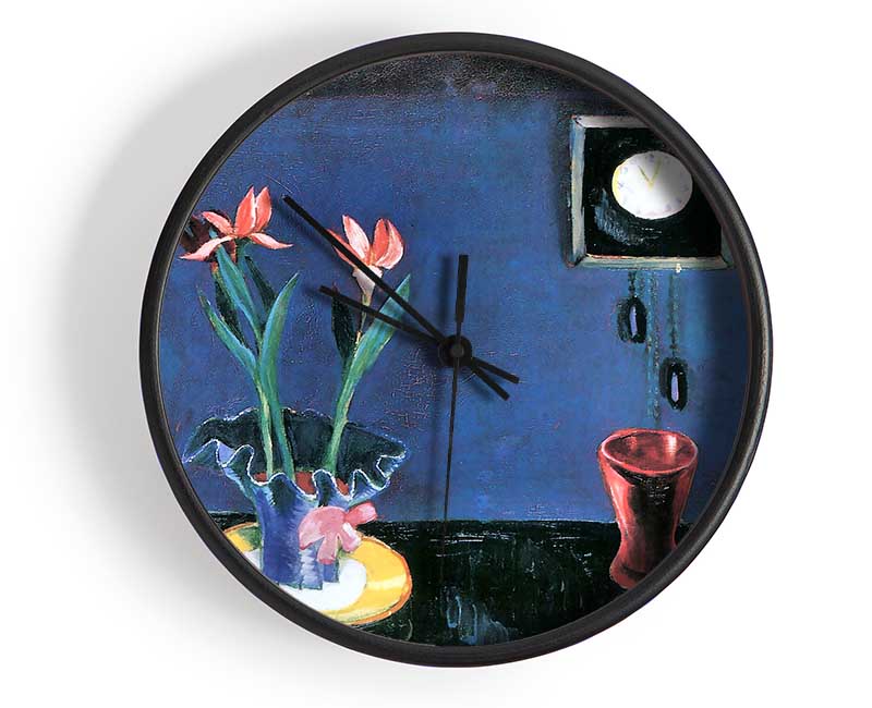 Walter Gramatte Still Life With Clock And Tulip Pot Clock - Wallart-Direct UK