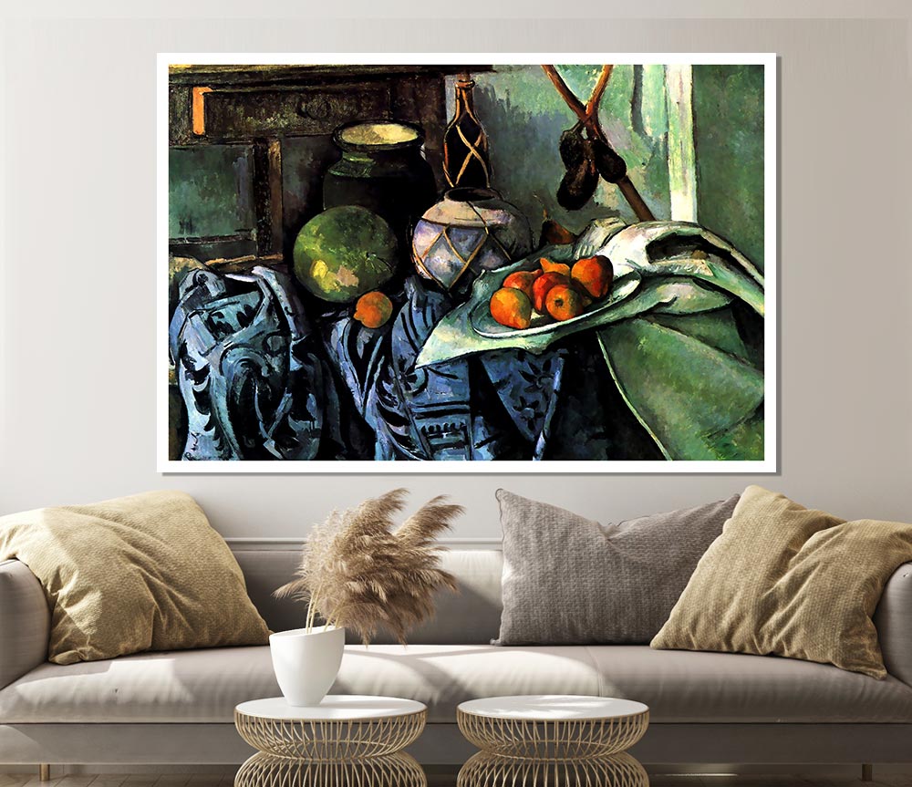 Cezanne Still Life With Eggplant Print Poster Wall Art