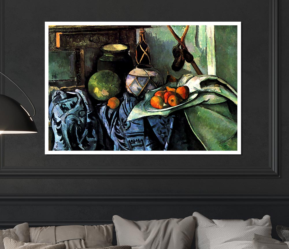 Cezanne Still Life With Eggplant Print Poster Wall Art