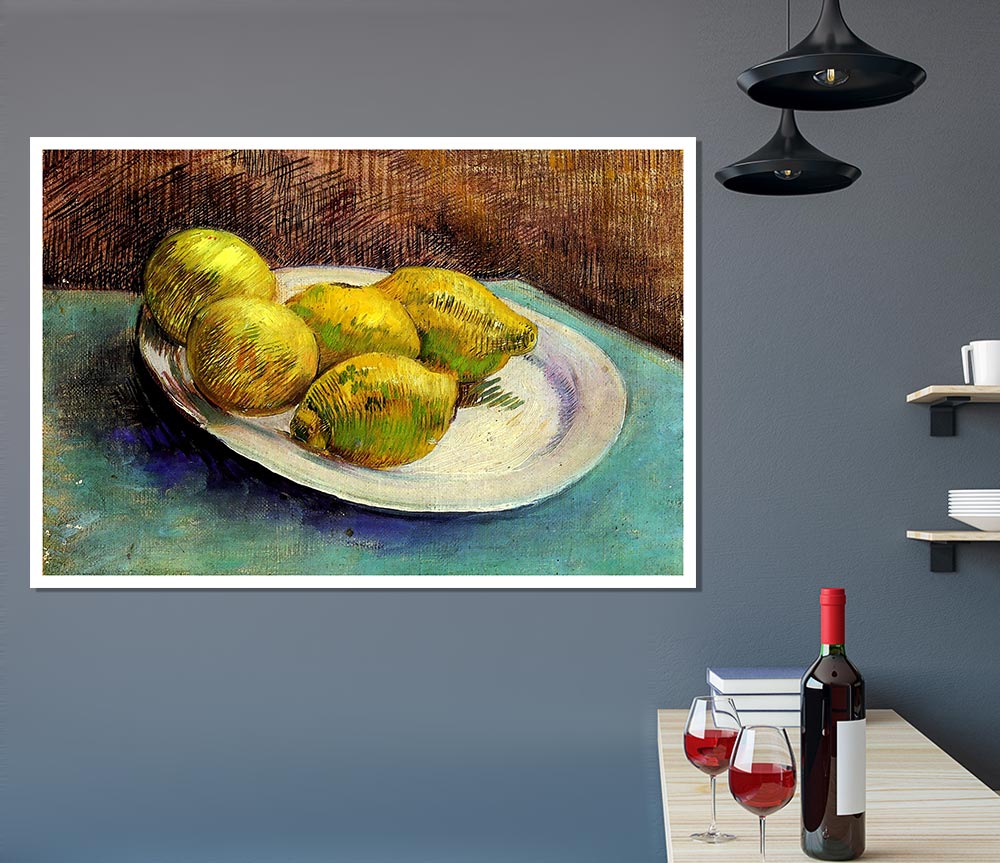 Van Gogh Still Life With Lemons On A Plate Print Poster Wall Art