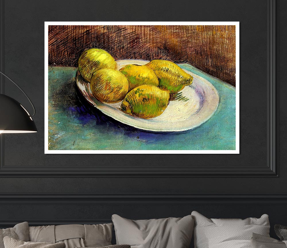 Van Gogh Still Life With Lemons On A Plate Print Poster Wall Art