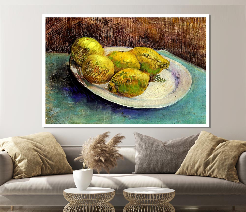 Van Gogh Still Life With Lemons On A Plate Print Poster Wall Art