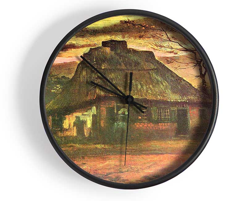 Van Gogh Straw Hut At Dusk Clock - Wallart-Direct UK