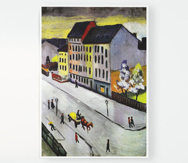 August Macke Street In Gray Print Poster Wall Art