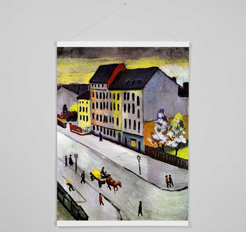 August Macke Street In Gray Hanging Poster - Wallart-Direct UK