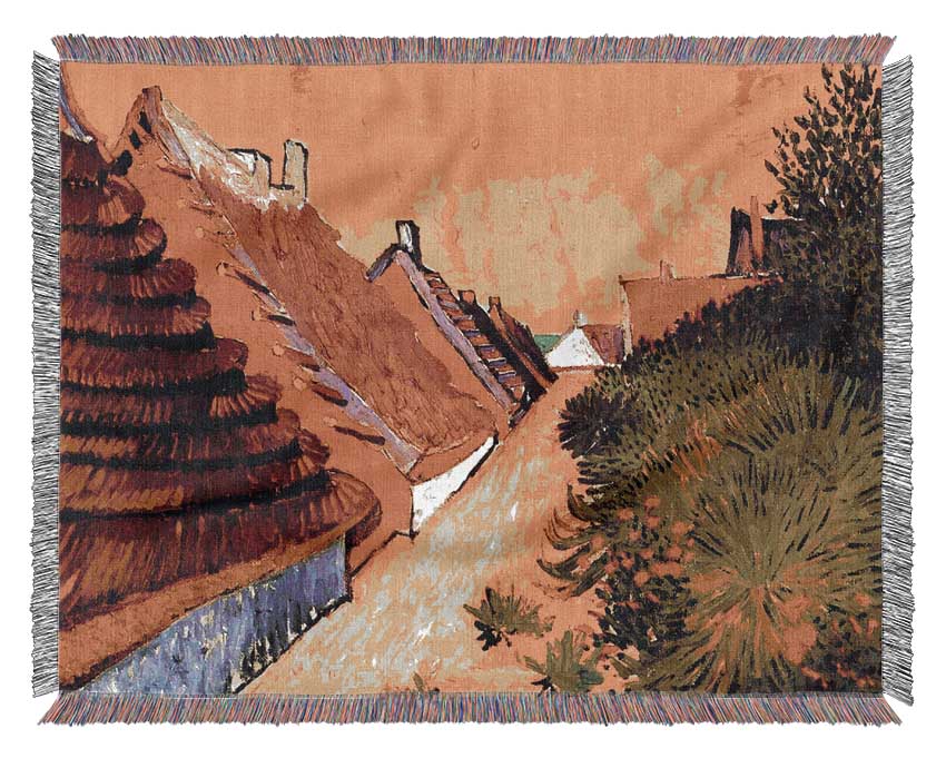 Van Gogh Street In Saintes-Maries Woven Blanket