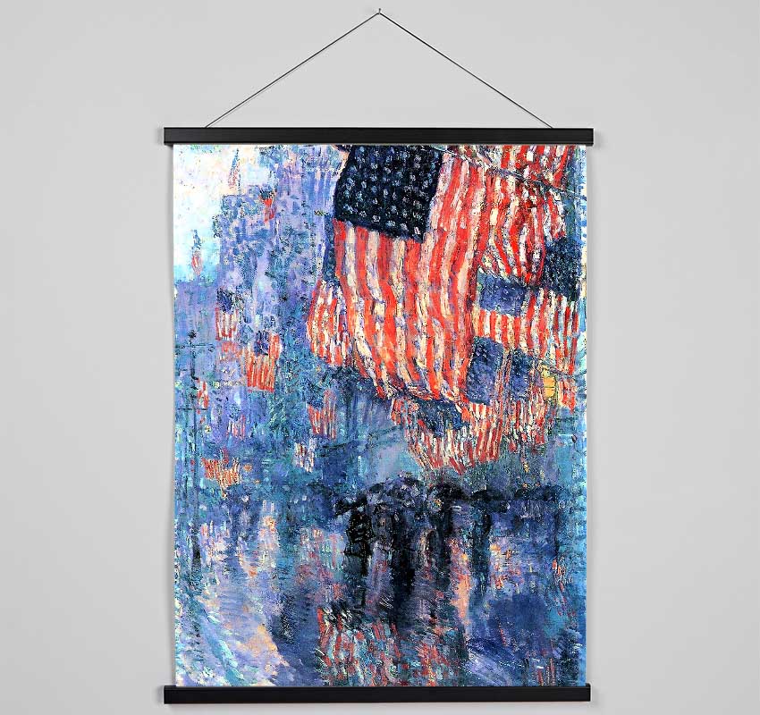 Hassam Street In The Rain Hanging Poster - Wallart-Direct UK