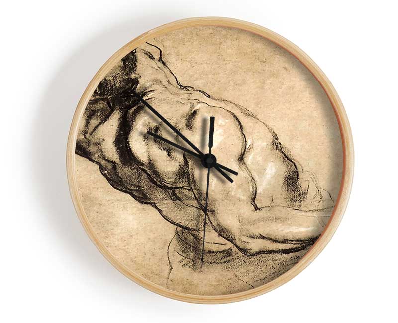 Rubens Study Of Mans Torso Clock - Wallart-Direct UK