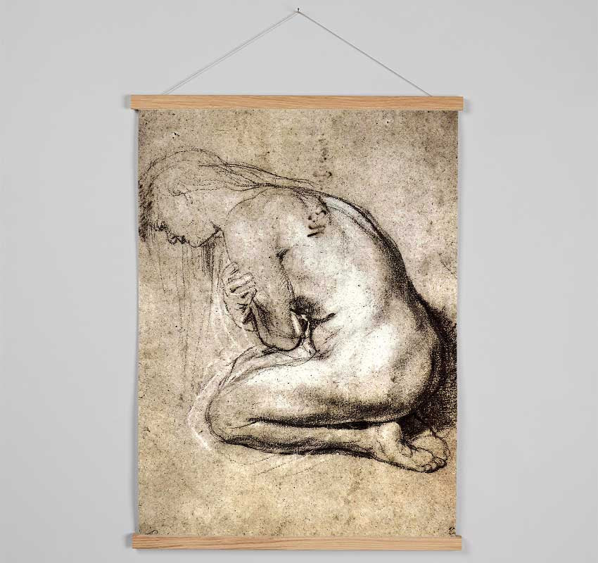 Rubens Study Of Mary Magdalene Hanging Poster - Wallart-Direct UK