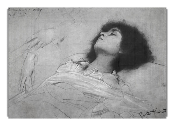 Study Sheet With The Upper Body Of A Girl And Sketches By Klimt