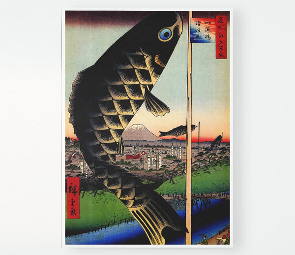 Hiroshige Suido Bridge And Surugadai Print Poster Wall Art