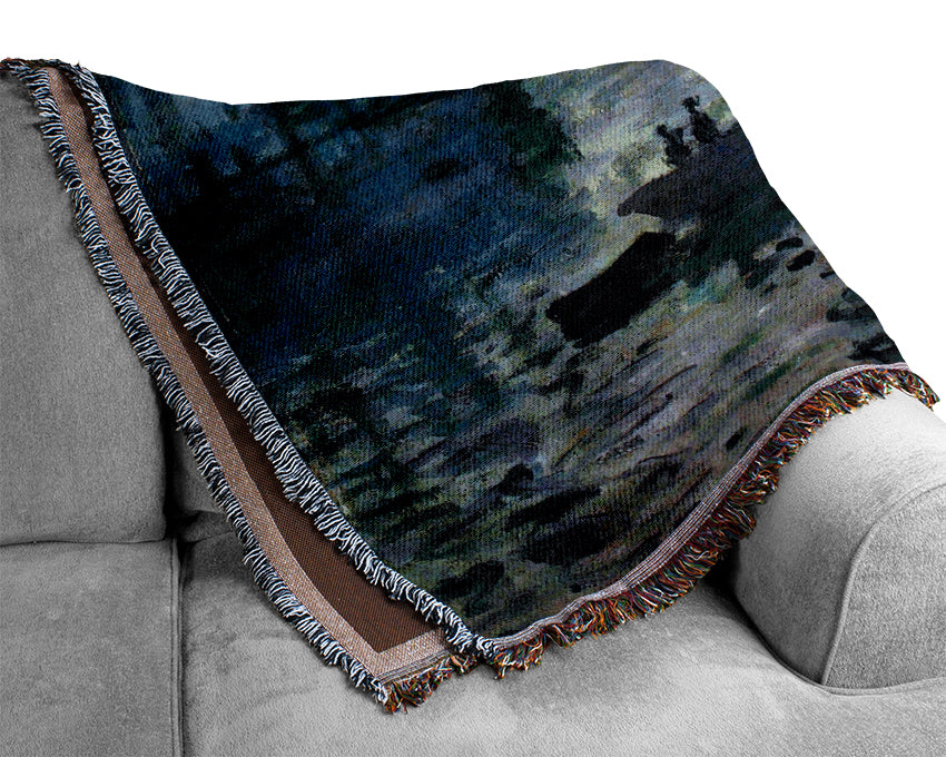 Monet Sunrise At Sea 1 Woven Blanket