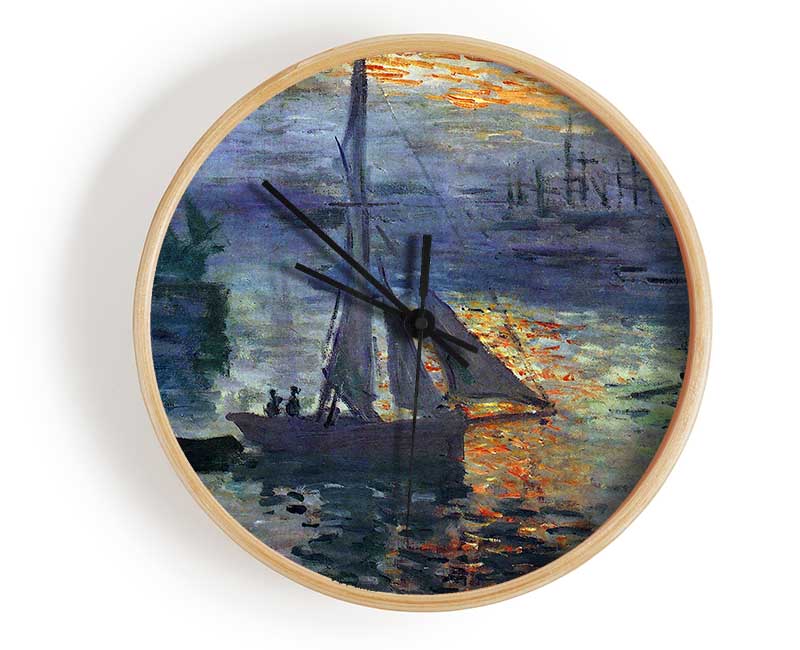 Monet Sunrise At Sea 1 Clock - Wallart-Direct UK