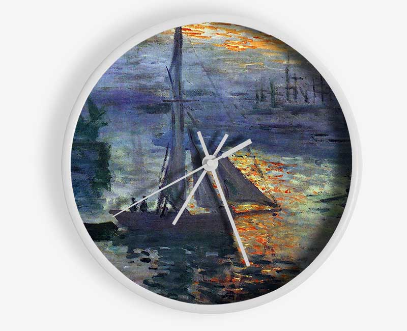 Monet Sunrise At Sea 1 Clock - Wallart-Direct UK