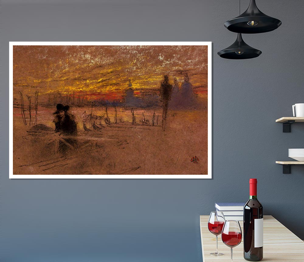 Whistler Sunset Red And Gold Print Poster Wall Art