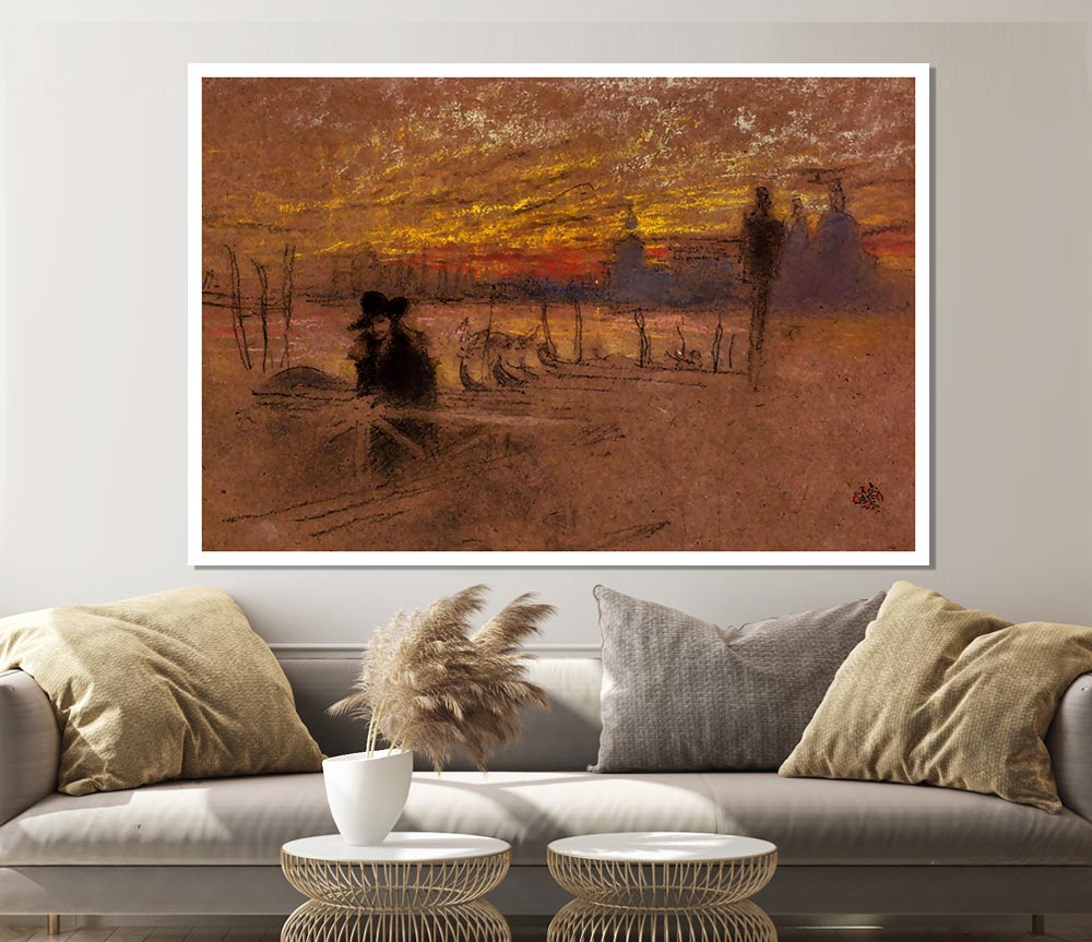 Whistler Sunset Red And Gold Print Poster Wall Art