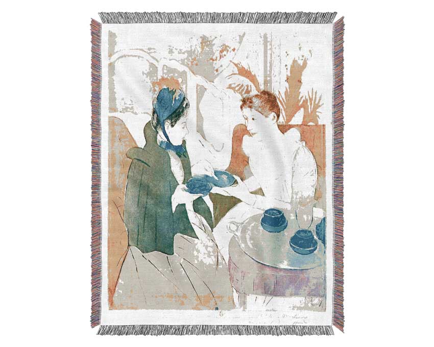 Cassatt Tea In The Afternoon Woven Blanket