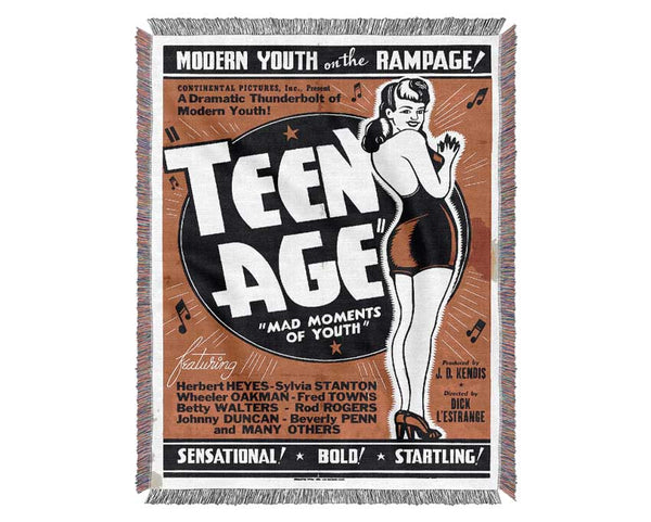 Teen Age 1944 Poster 1 Woven Blanket