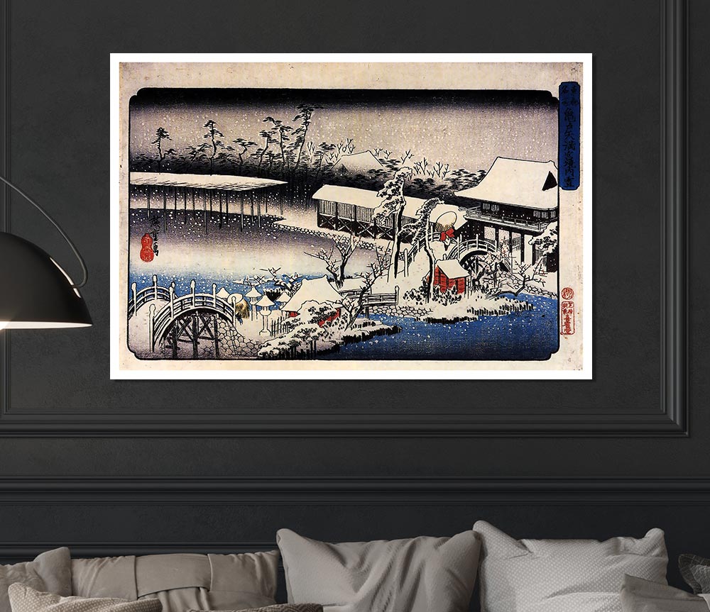 Hiroshige Temple Complex In The Snow Print Poster Wall Art