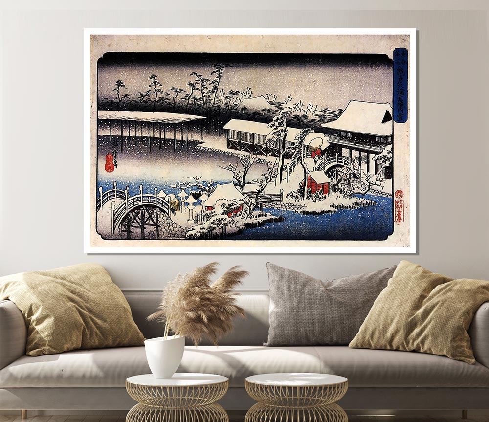 Hiroshige Temple Complex In The Snow Print Poster Wall Art