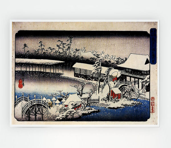 Hiroshige Temple Complex In The Snow Print Poster Wall Art