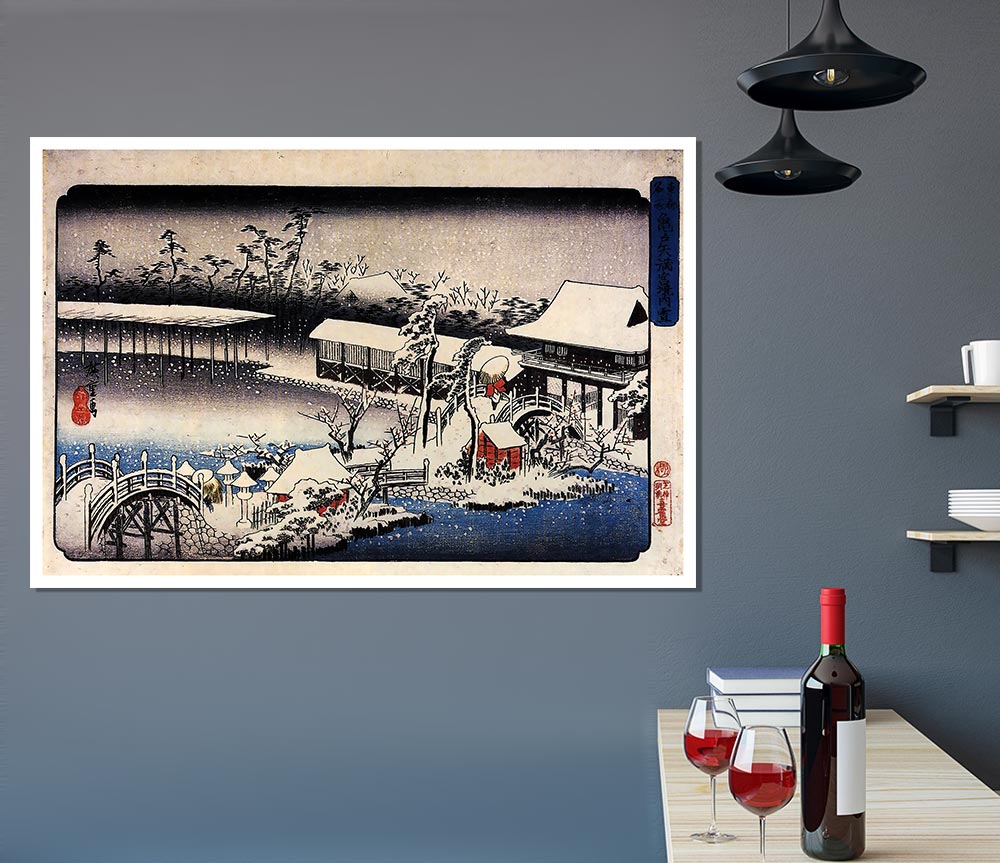 Hiroshige Temple Complex In The Snow Print Poster Wall Art