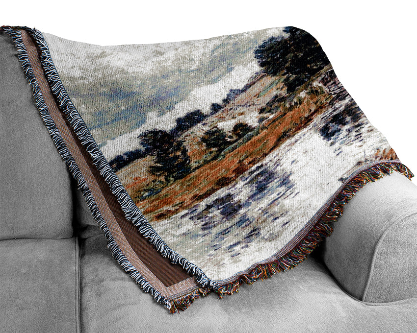 Hassam The Bridge From Old Lyme Woven Blanket