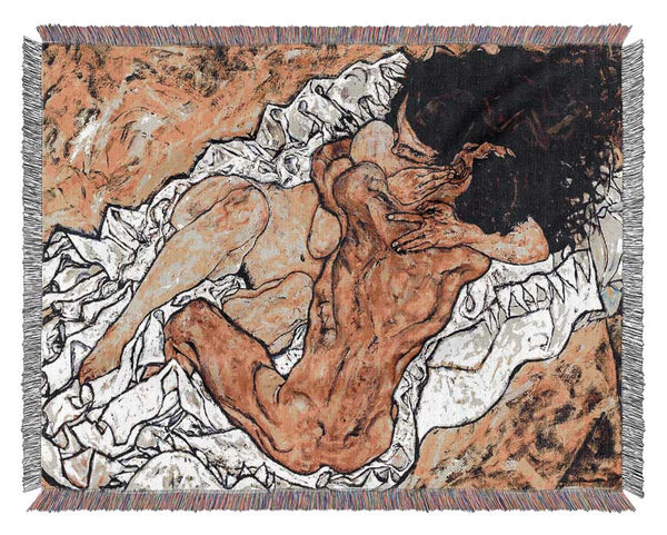 Schiele The Embrace Woven Blanket