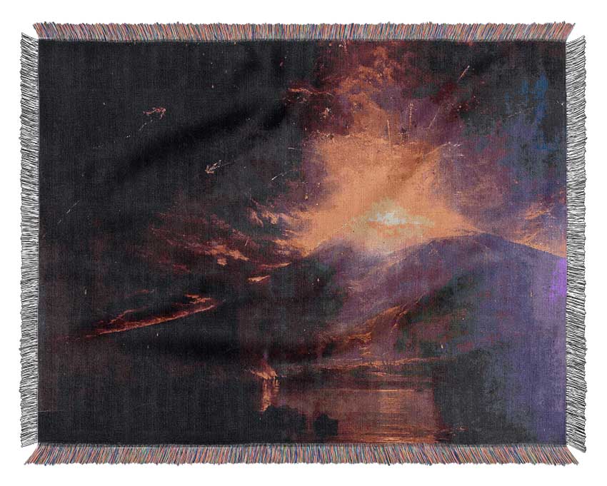 Joseph Mallord Turner The Eruption Of Volcano Souffrier Woven Blanket