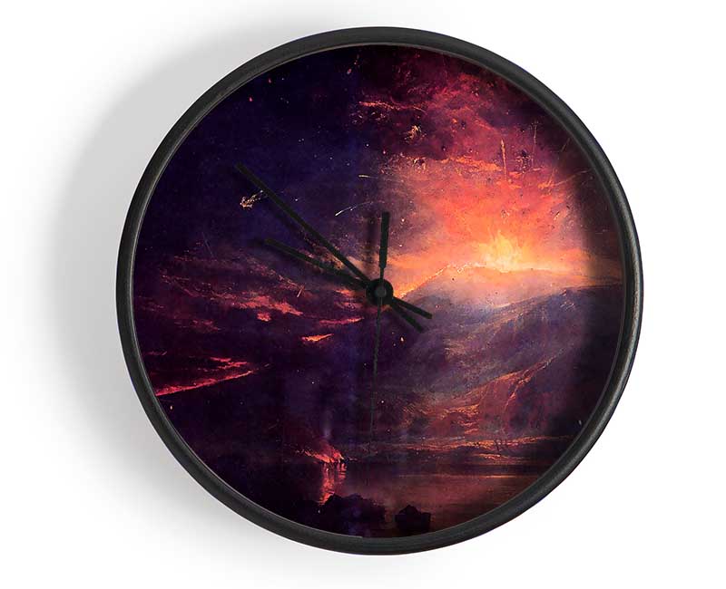 Joseph Mallord Turner The Eruption Of Volcano Souffrier Clock - Wallart-Direct UK