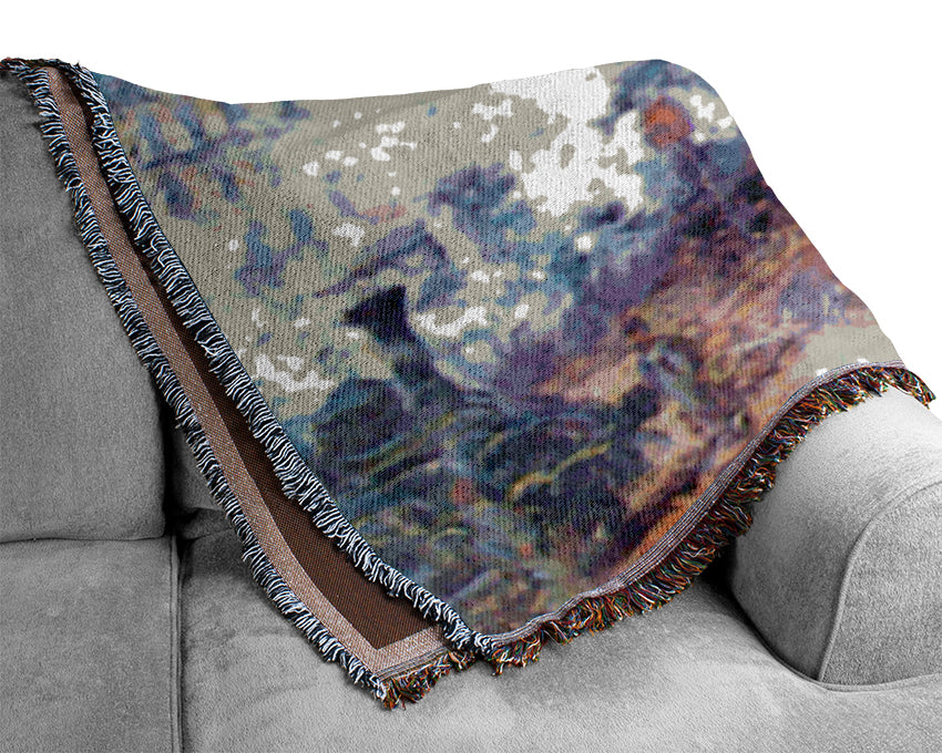 Monet The Europe Bridge Saint Lazare Station In Paris Woven Blanket