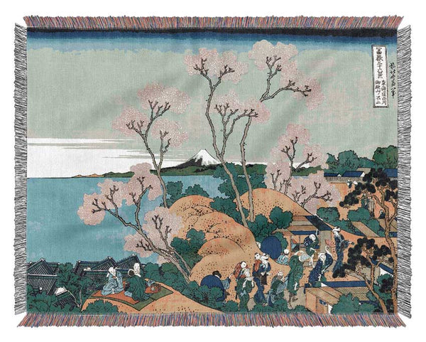 Hokusai The Fuji From Gotenyama Woven Blanket