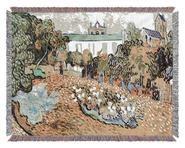 Van Gogh The Garden Of The Daubignys Woven Blanket