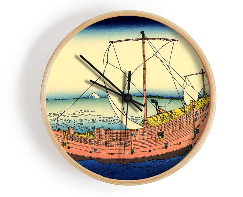 Hokusai The Kazusa Sea Route Clock - Wallart-Direct UK