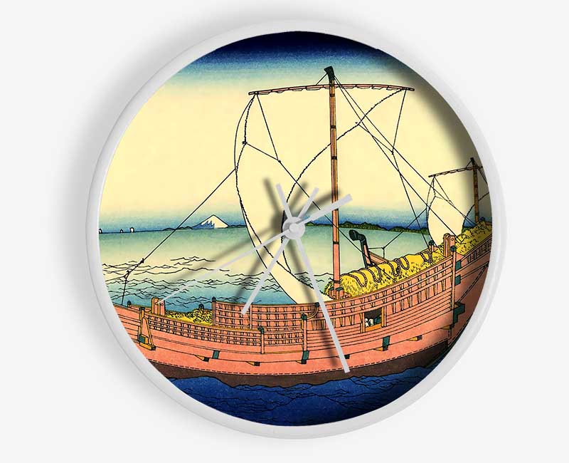 Hokusai The Kazusa Sea Route Clock - Wallart-Direct UK