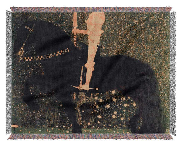 Klimt The Life Of A Struggle The Golden Knights Woven Blanket