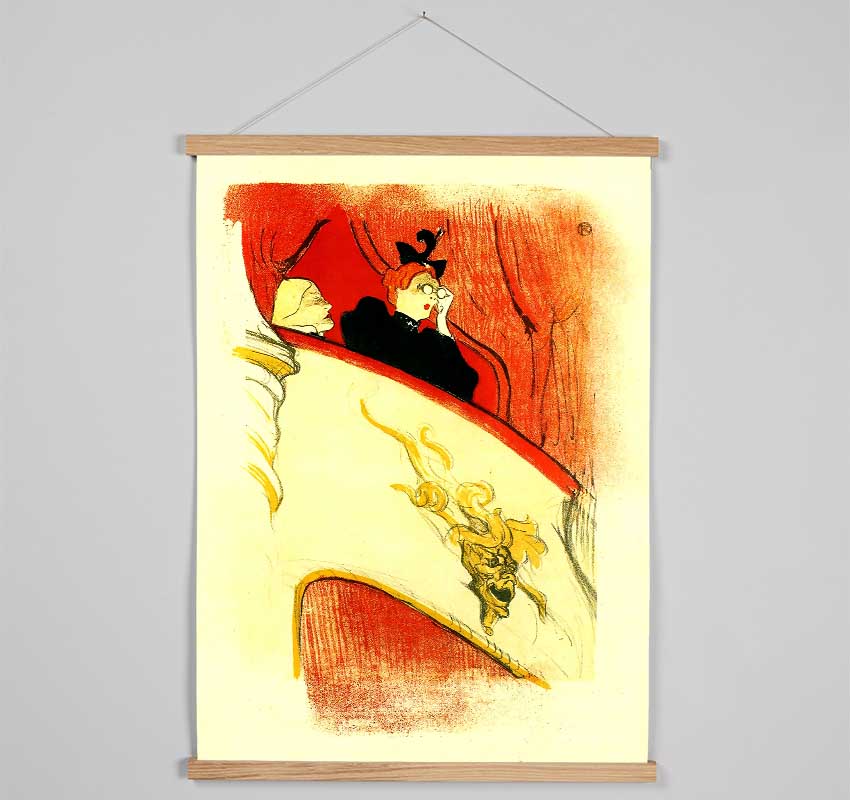 Toulouse Lautrec The Loge With A Gold Mas Hanging Poster - Wallart-Direct UK