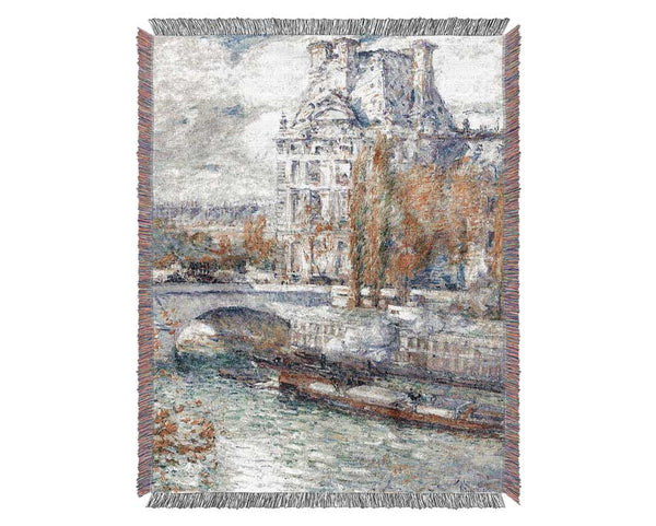 Hassam The Louvre On Pont Royal Woven Blanket