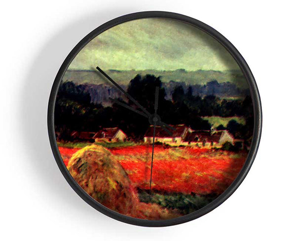 Monet The Poppy Blumenfeld The Barn Clock - Wallart-Direct UK