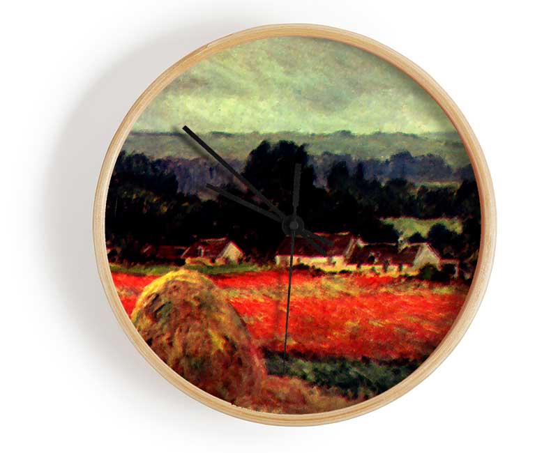 Monet The Poppy Blumenfeld The Barn Clock - Wallart-Direct UK