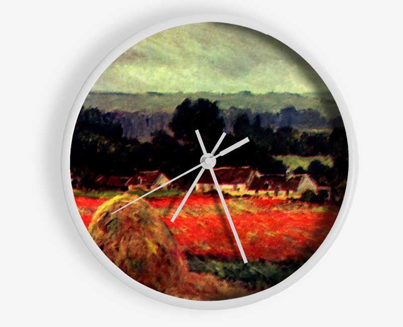 Monet The Poppy Blumenfeld The Barn Clock - Wallart-Direct UK