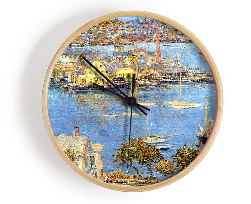 Hassam The Port Of Gloucester 1 Clock - Wallart-Direct UK