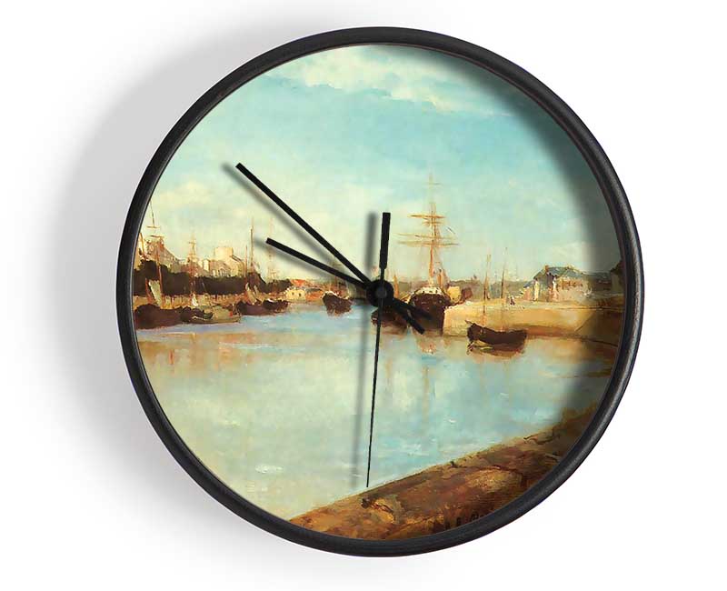 Morisot The Port Of Lorient Clock - Wallart-Direct UK