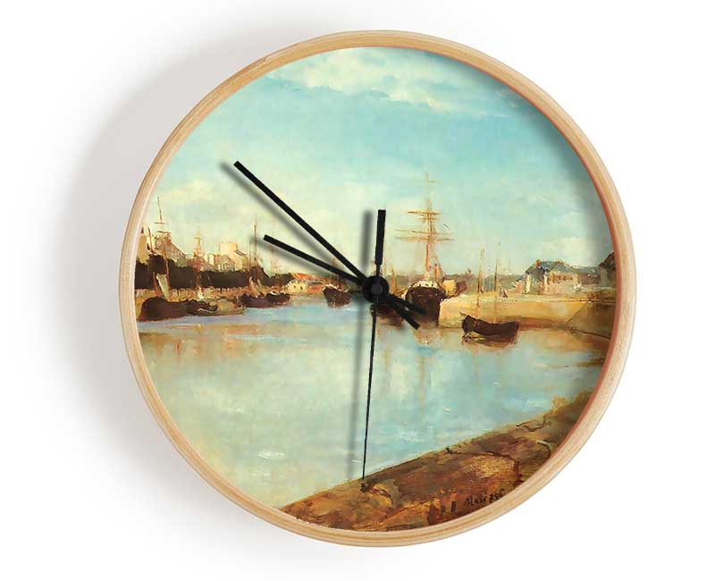 Morisot The Port Of Lorient Clock - Wallart-Direct UK